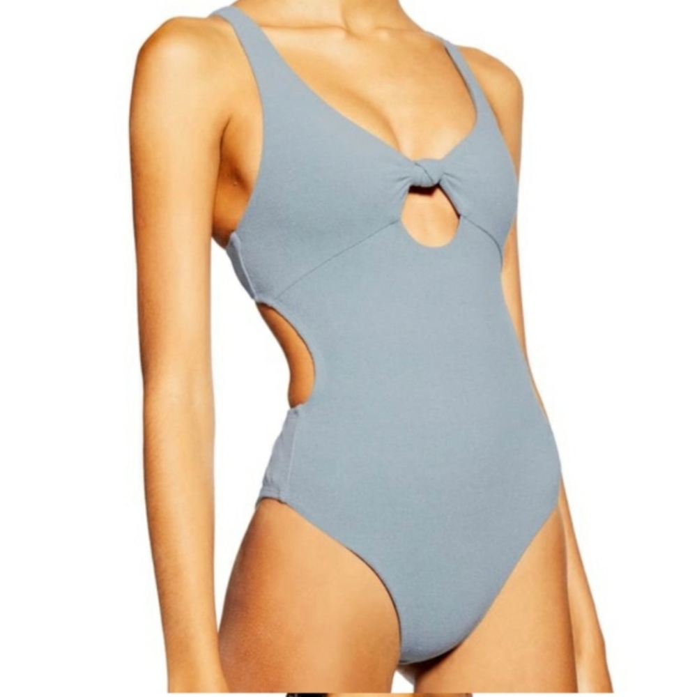 Topshop Terry Cloth Bow Front One Piece Swimsuit 6